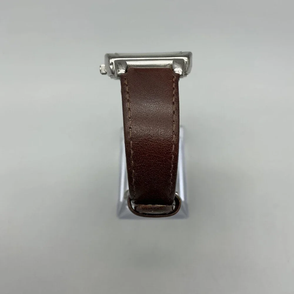 Ecclissi Womens Watch 31mm MOP Sterling Silver 22590 Brown Leather New Battery